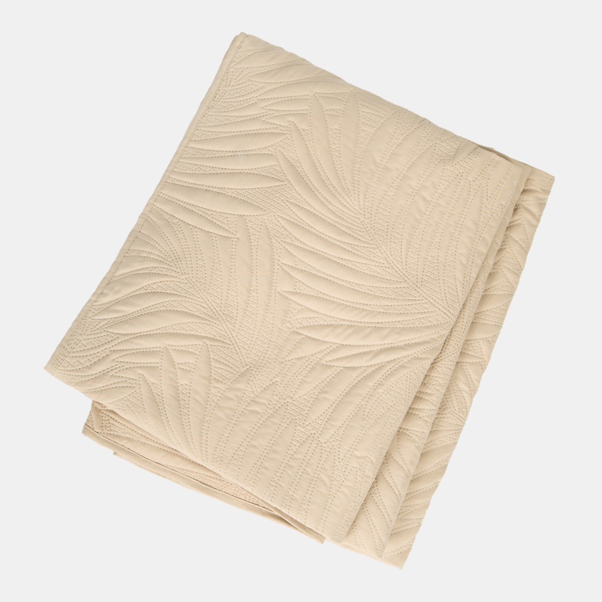 OHS Leaf Quilted Throw - Natural>
