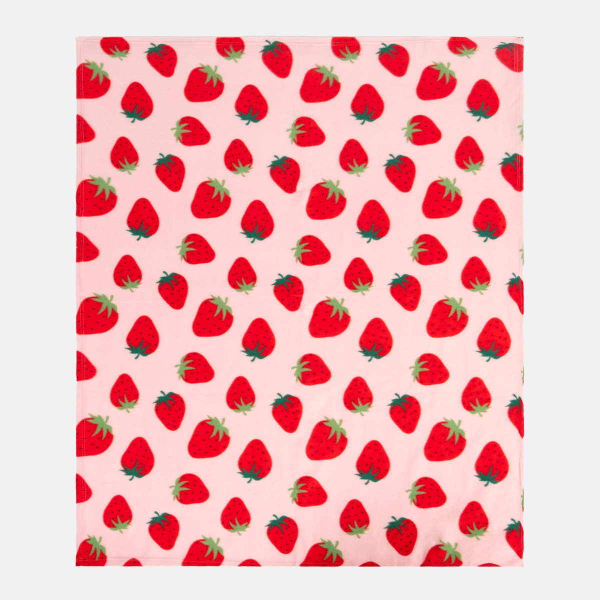 OHS Strawberry Print Fleece Throw - Pink>