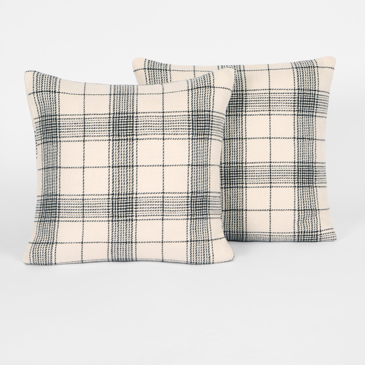 OHS Woven Check Cushion Covers - Cream>