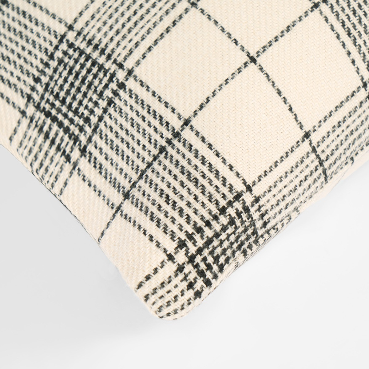 OHS Woven Check Cushion Covers - Cream>