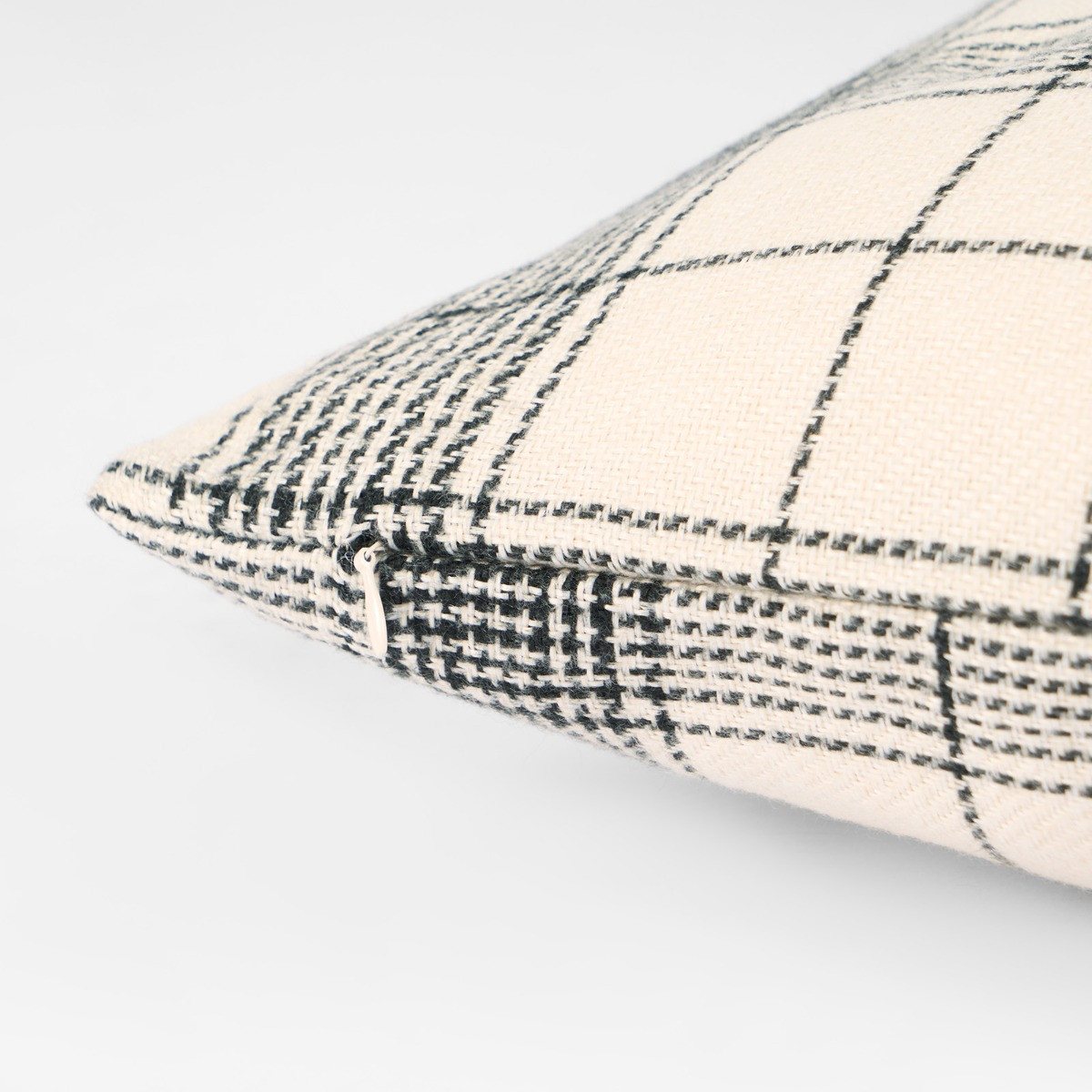 OHS Woven Check Cushion Covers - Cream>