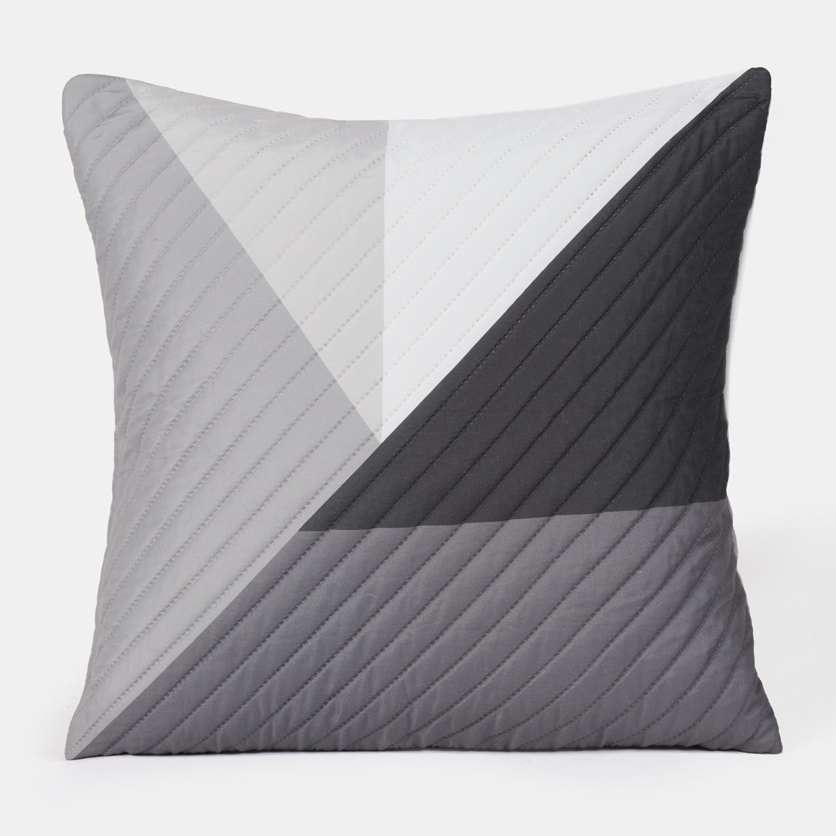 OHS Ralph Geometric Quilted Cushion Covers - Grey>