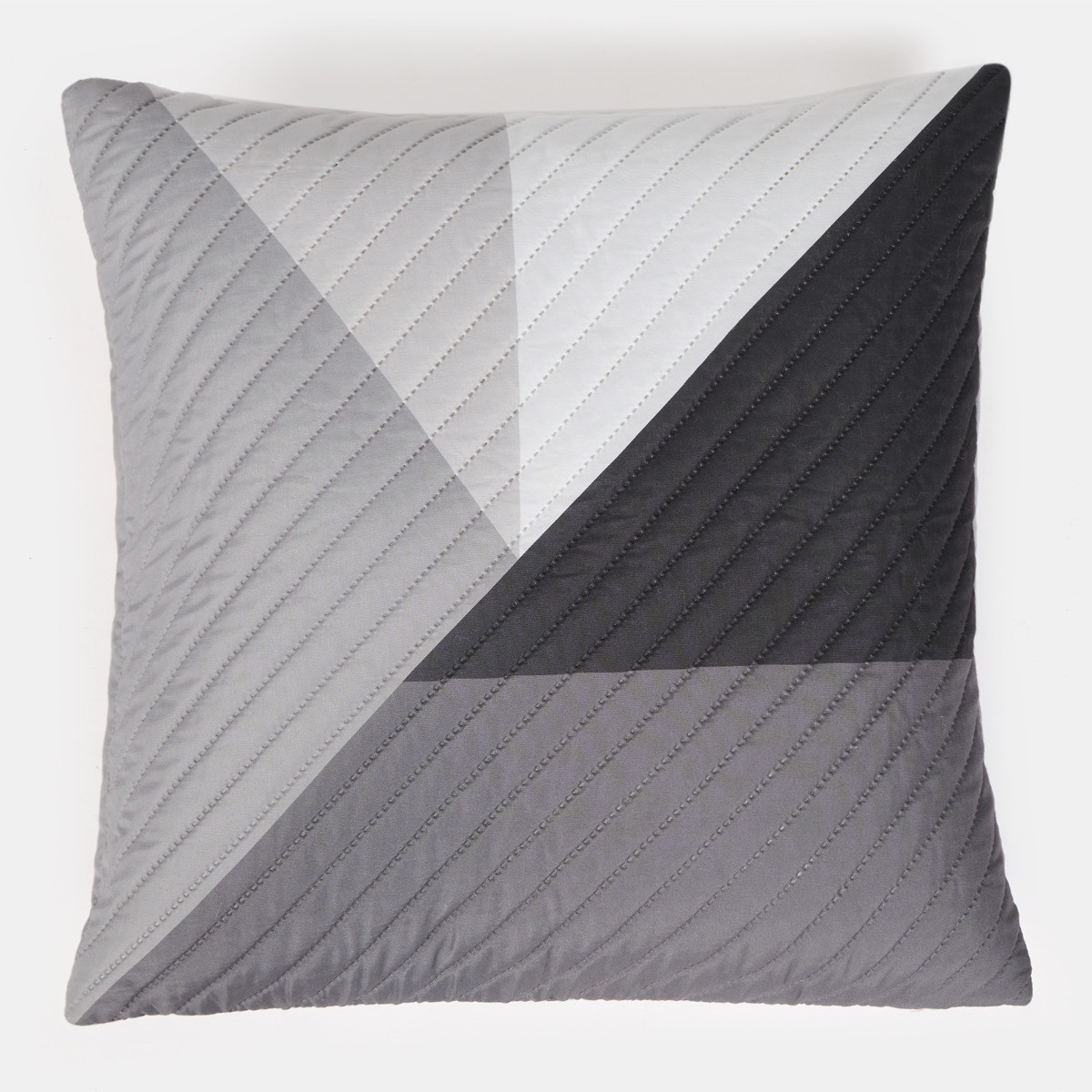 OHS Ralph Geometric Quilted Cushion Covers - Grey>