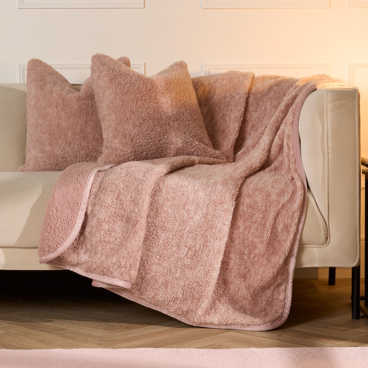 OHS Teddy Marl Texture Cushion Covers - Natural>