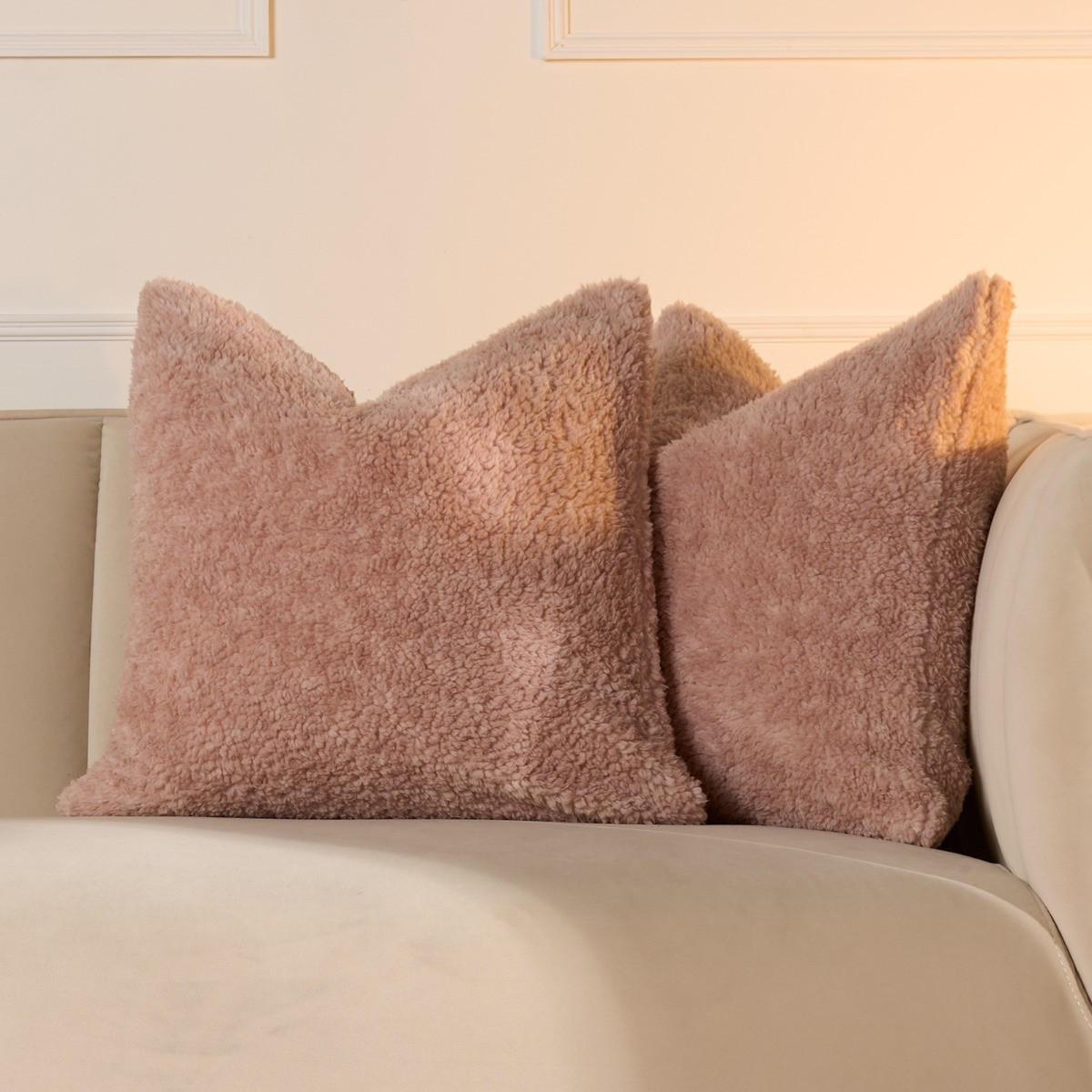 OHS Teddy Marl Texture Cushion Covers - Natural>