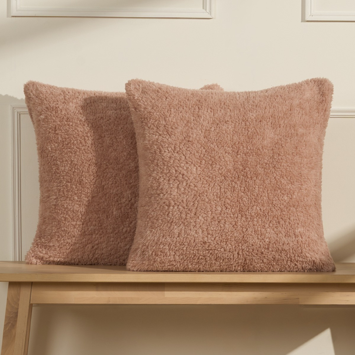 OHS Teddy Marl Texture Cushion Covers - Natural>