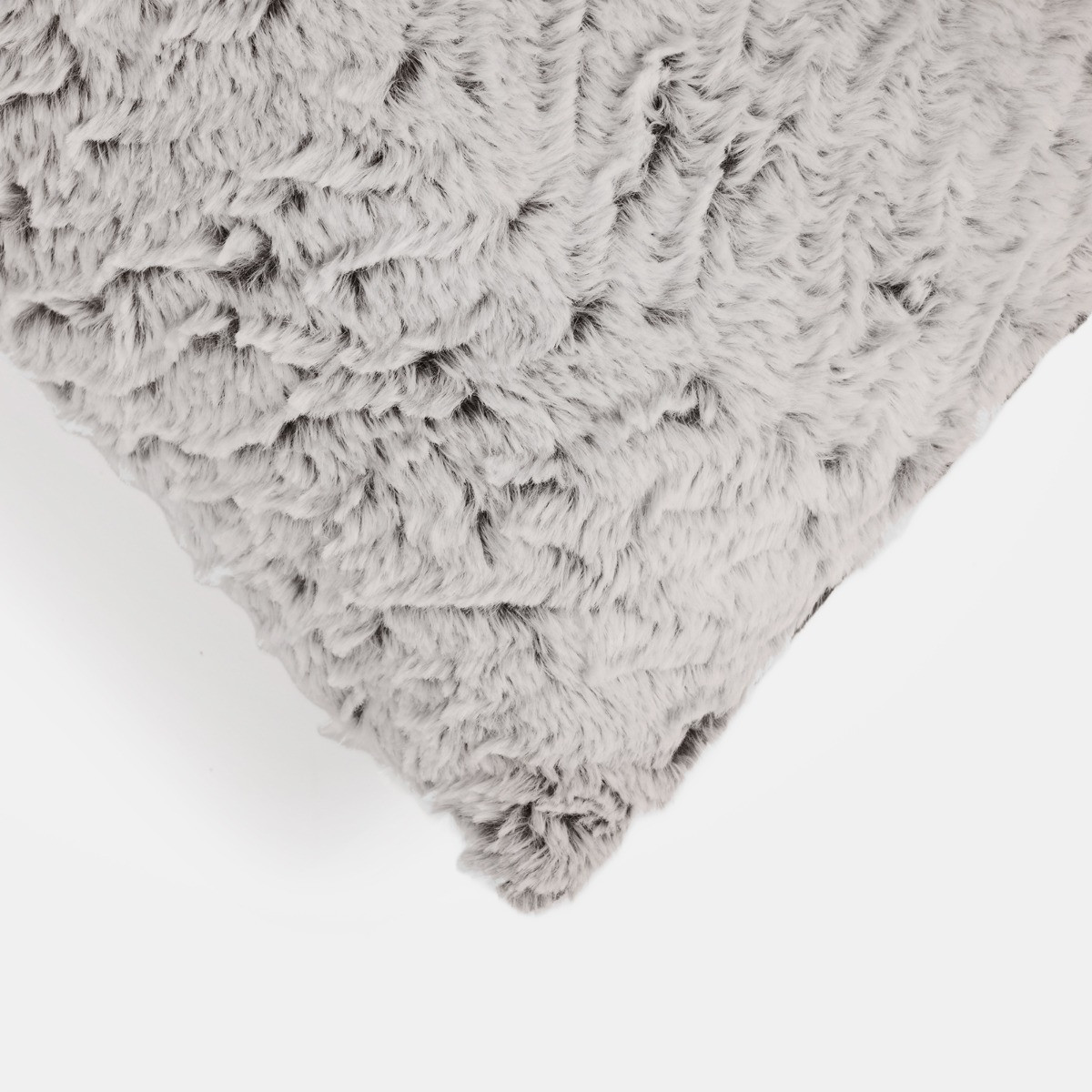 OHS 4 Pack Faux Fur Two Tone Cushion Covers - Natural >
