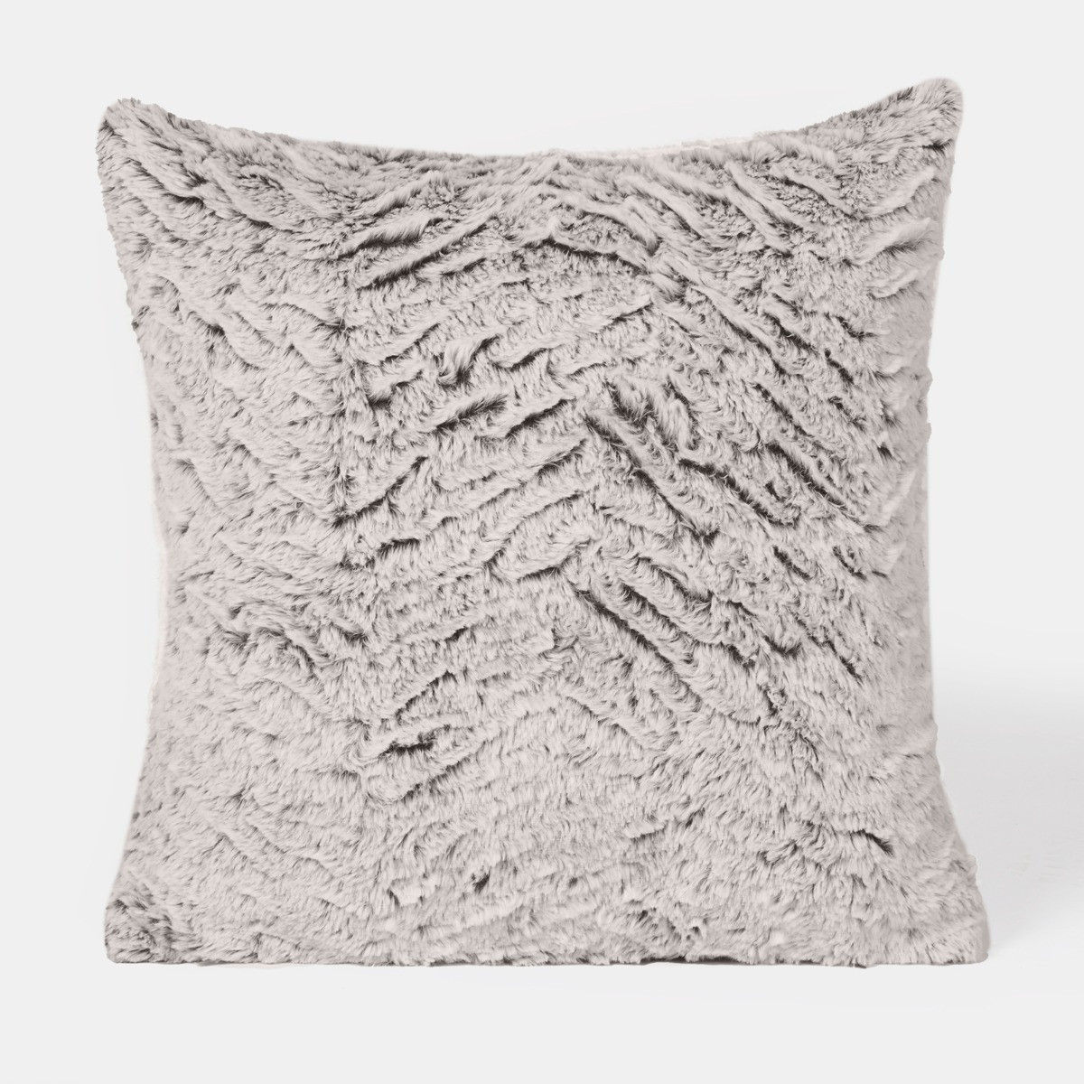 OHS 4 Pack Faux Fur Two Tone Cushion Covers - Natural >