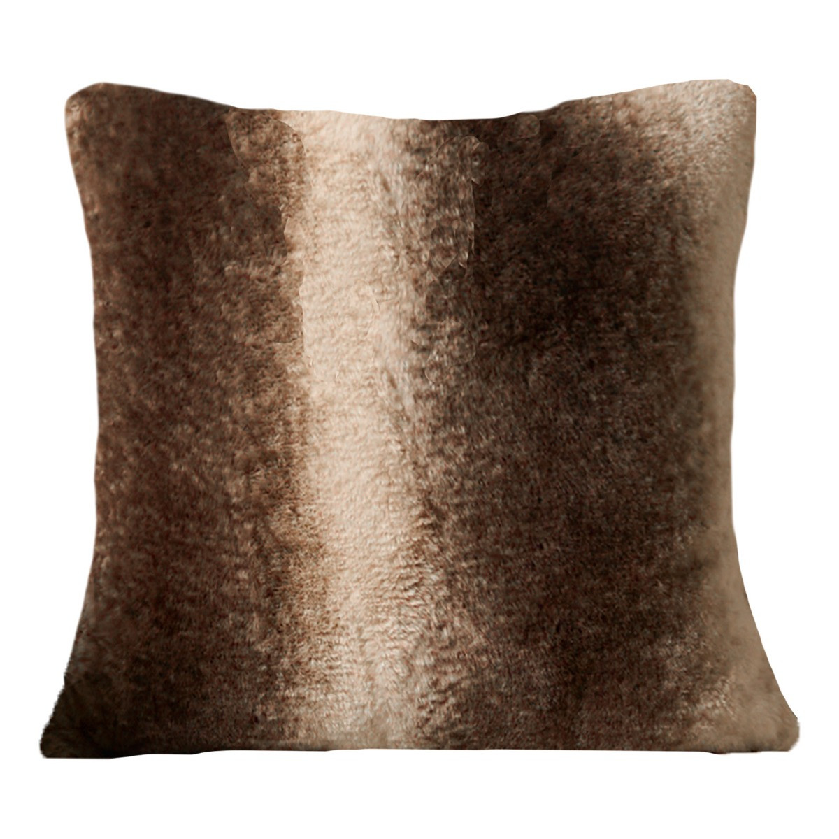 OHS 4 Pack Stripe Faux Fur Cushion Covers with Cushion - Brown>