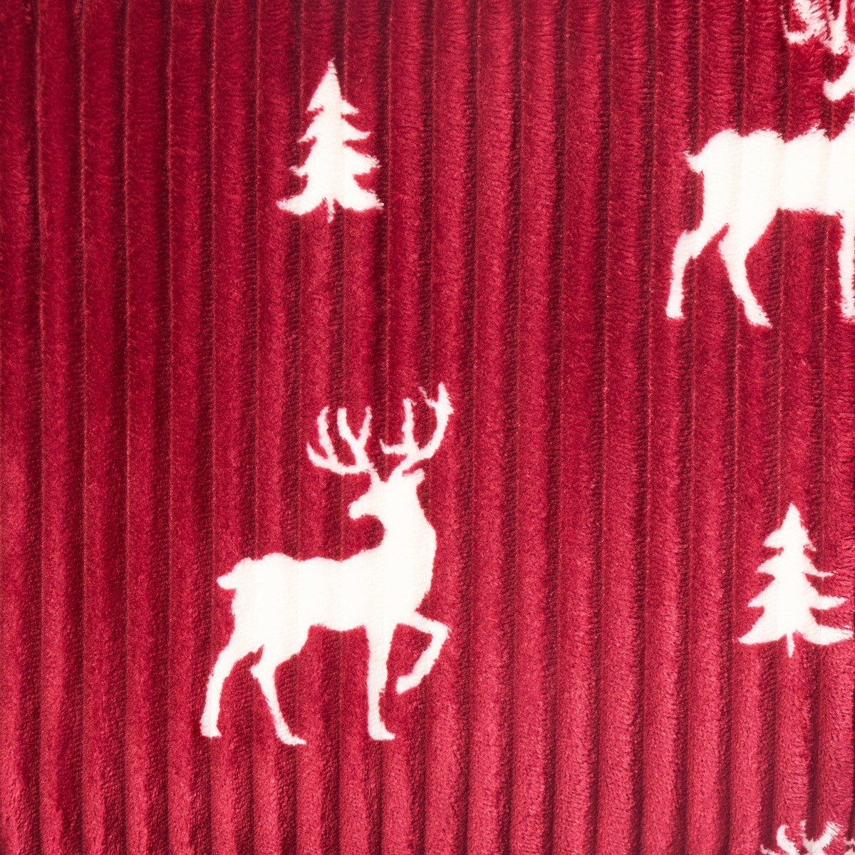 OHS Ribbed Stag Throw Sherpa Reverse - Red>