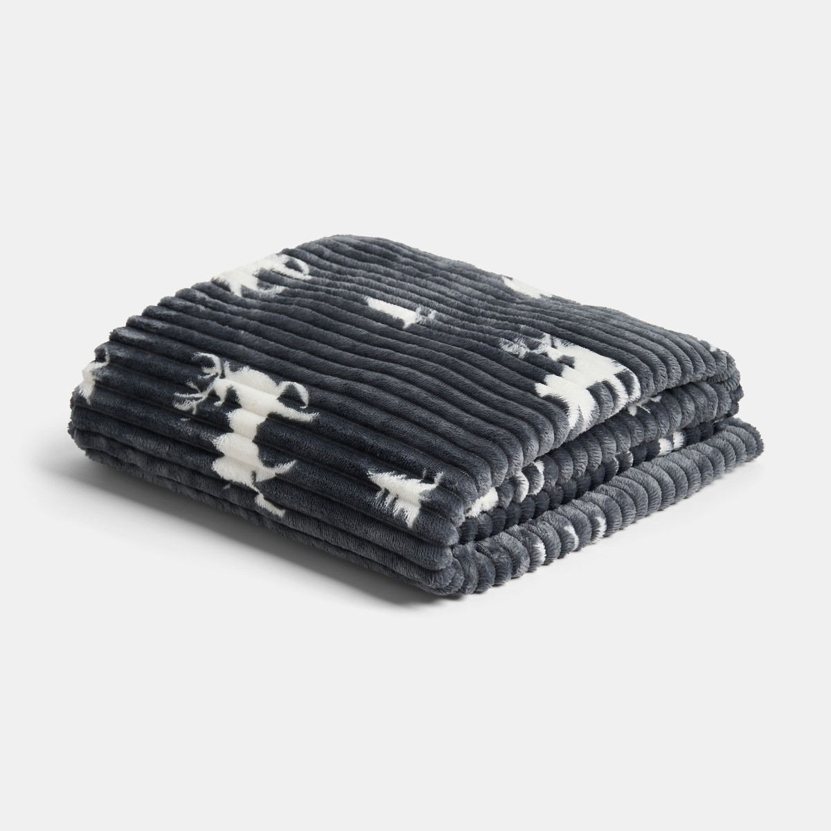 OHS Ribbed Stag Throw Sherpa Reverse - Grey>