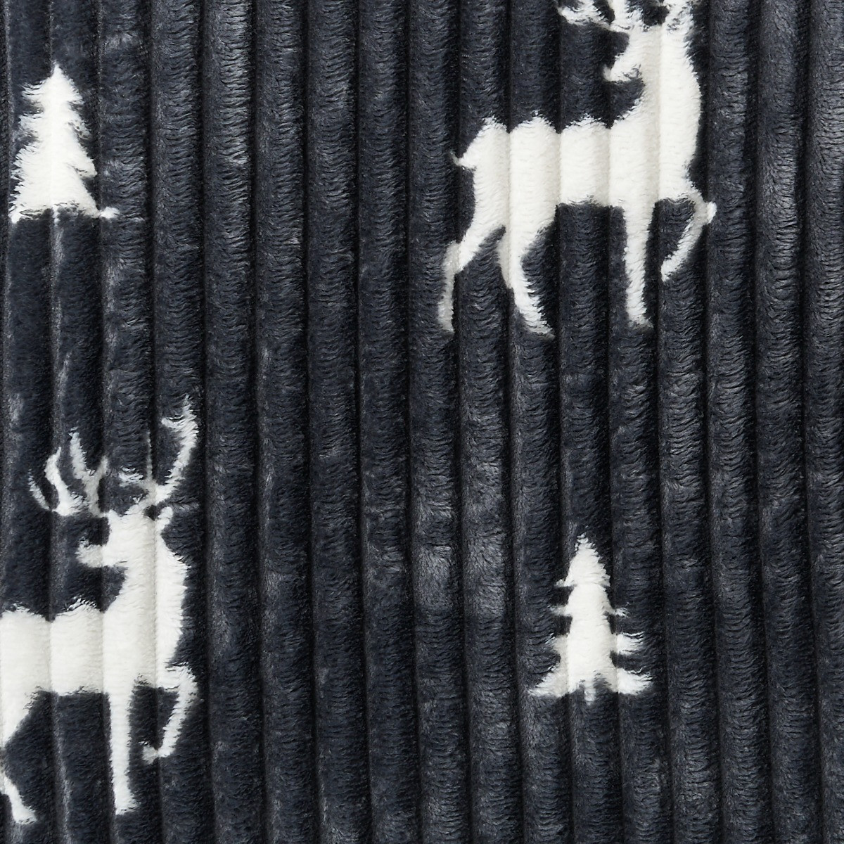 OHS Ribbed Stag Throw Sherpa Reverse - Grey>