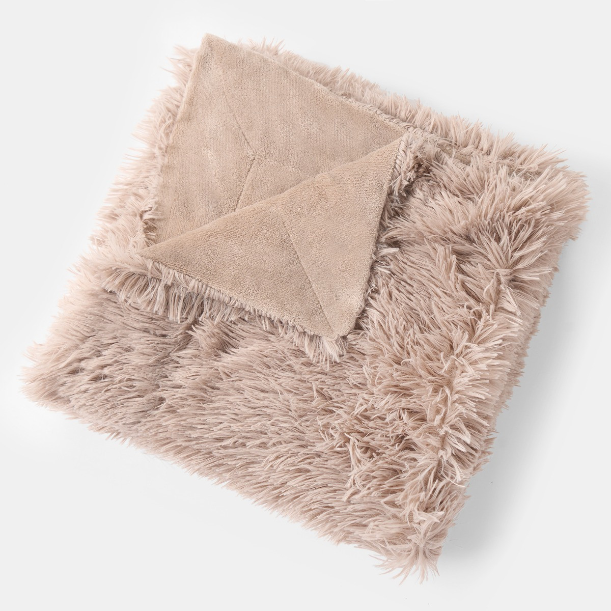 OHS Fluffy Fleece Throw, Natural - 200 x 240cm>
