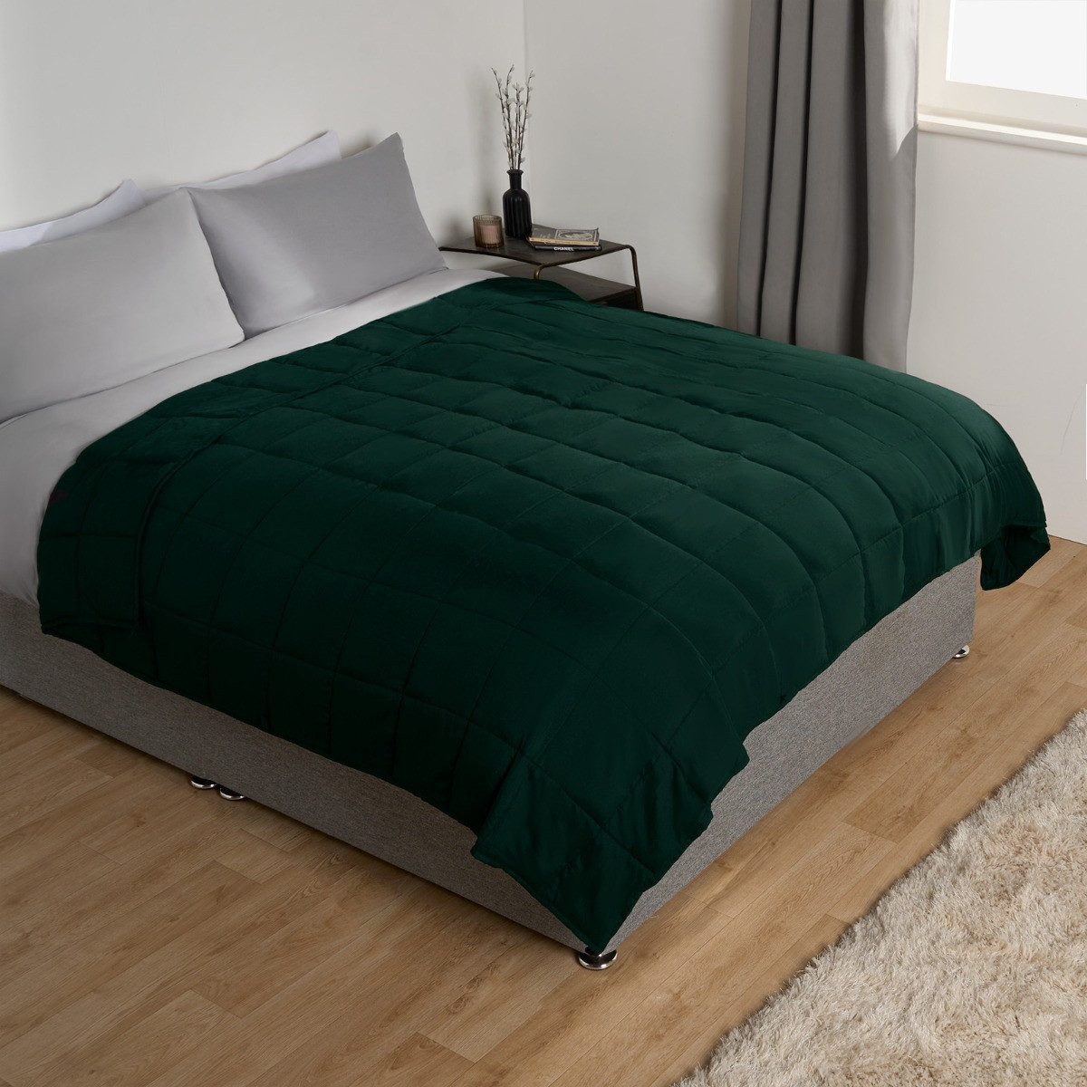 OHS Supersoft Weighted 6kg Blanket, Forest Green - 125 x 180cm>