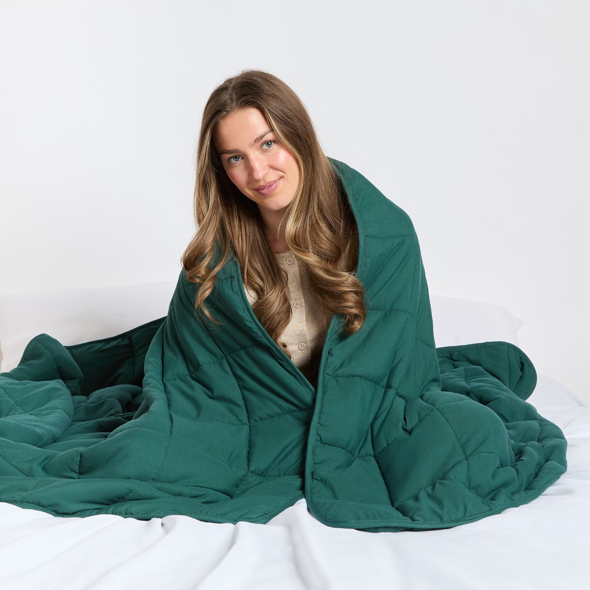 OHS Supersoft Weighted 6kg Blanket, Forest Green - 125 x 180cm>