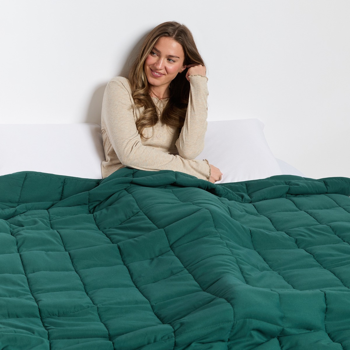 OHS Supersoft Weighted 6kg Blanket, Forest Green - 125 x 180cm>
