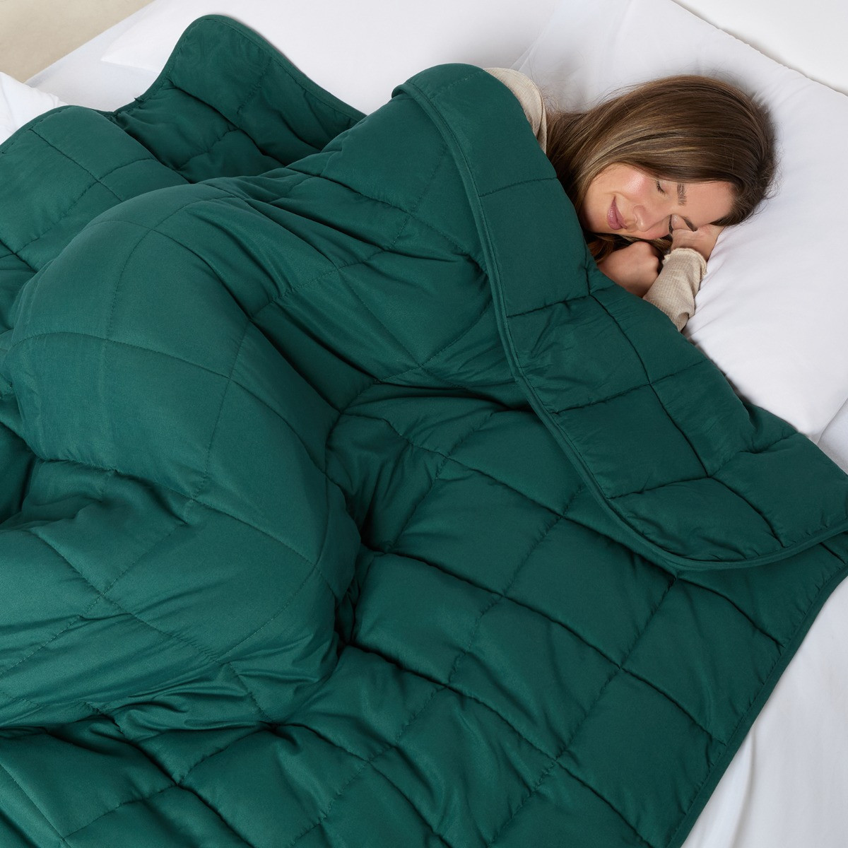 OHS Supersoft Weighted 6kg Blanket, Forest Green - 125 x 180cm>