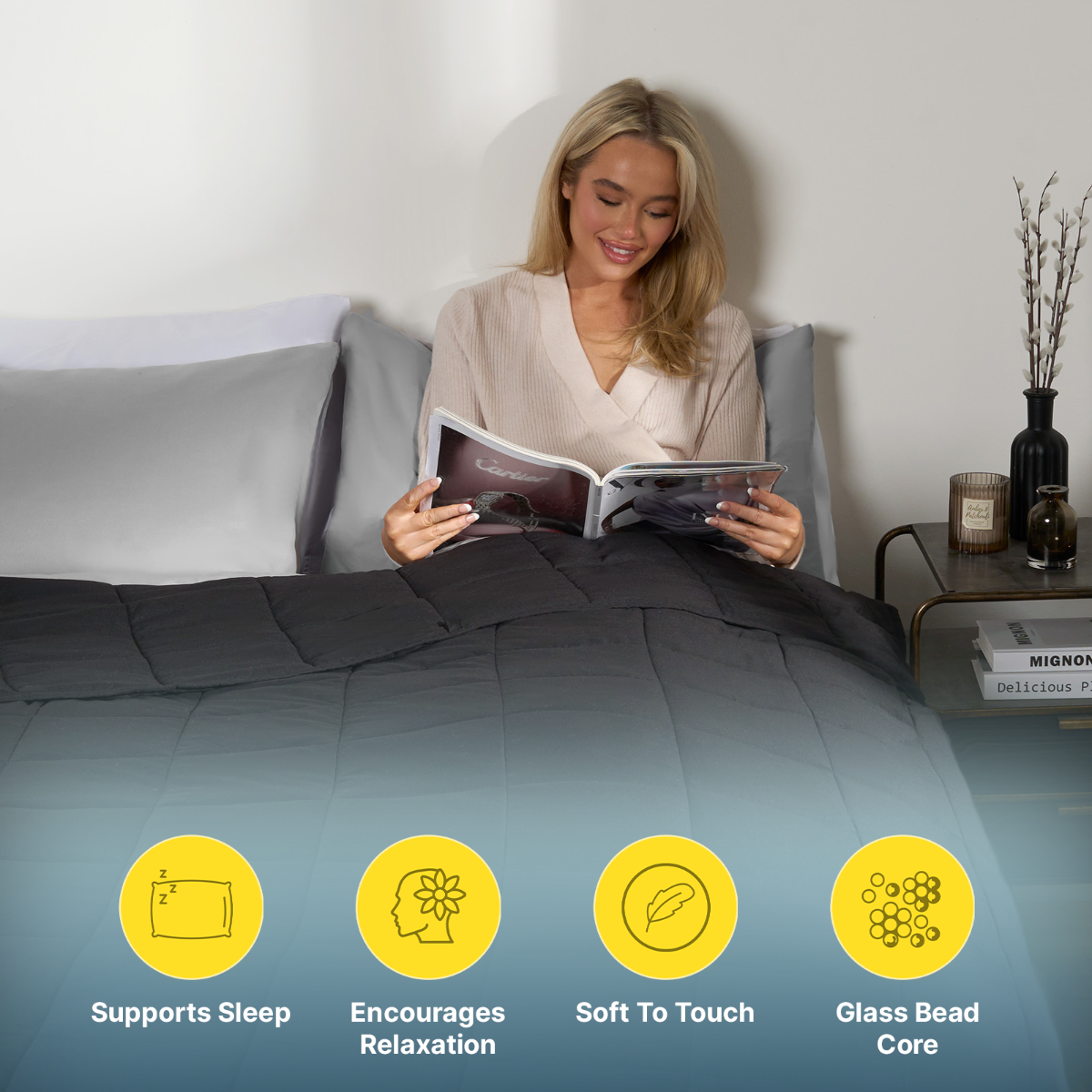 OHS Supersoft Weighted Blanket - Black>