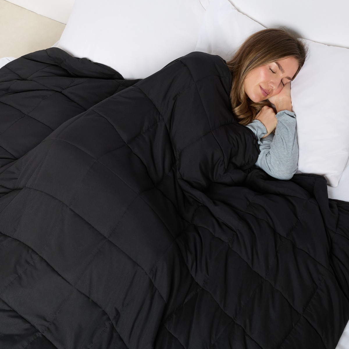 OHS Supersoft Weighted Blanket - Black>