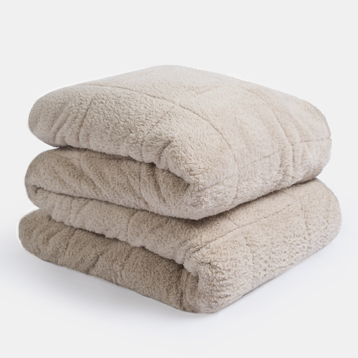 OHS Teddy Fleece Weighted 8kg Blanket, Natural - 150 x 200cm>