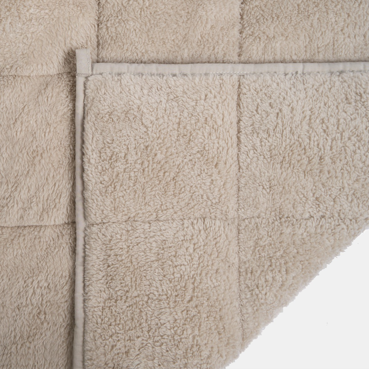 OHS Teddy Fleece Weighted 4kg Blanket, Natural - 125 x 150cm>