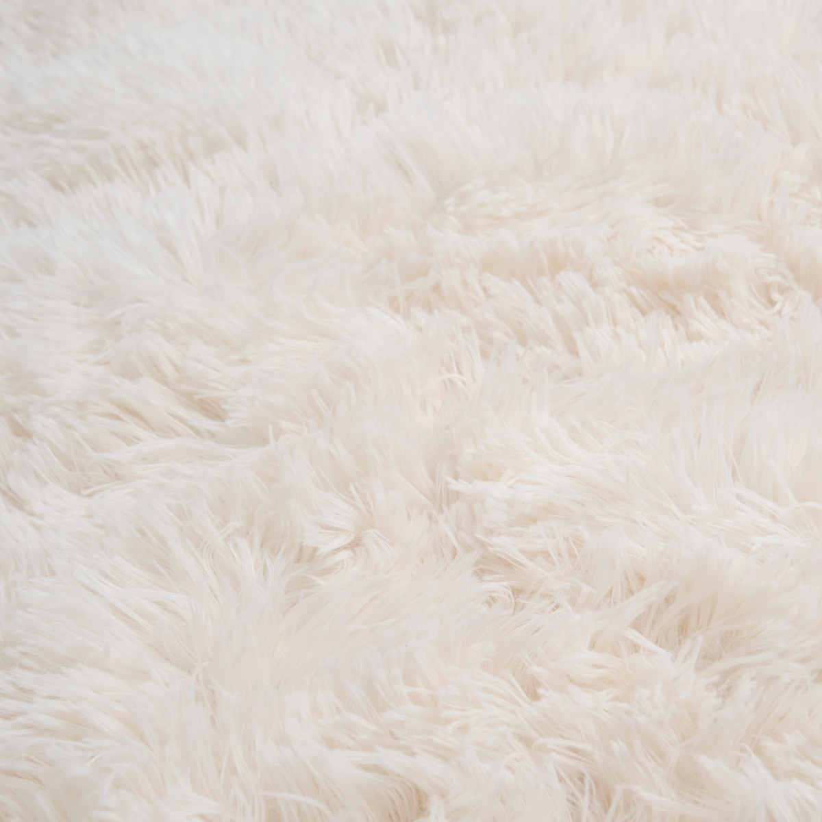 OHS Fluffy Faux Fur Weighted Blanket, Cream - 8kg>