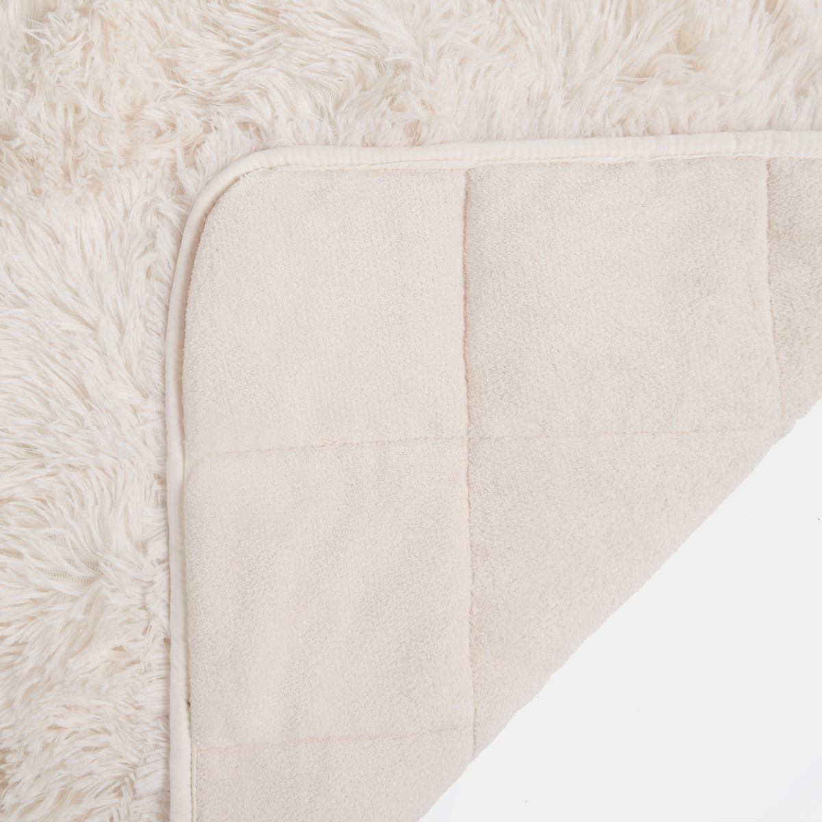 OHS Fluffy Faux Fur Weighted Blanket, Cream - 8kg>