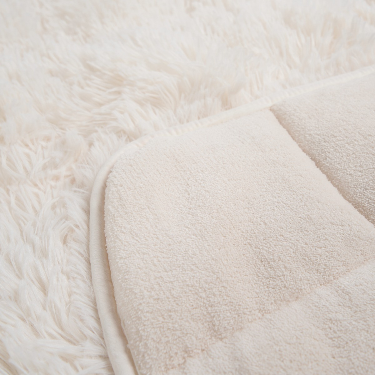OHS Fluffy Faux Fur Weighted Blanket, Cream - 8kg>