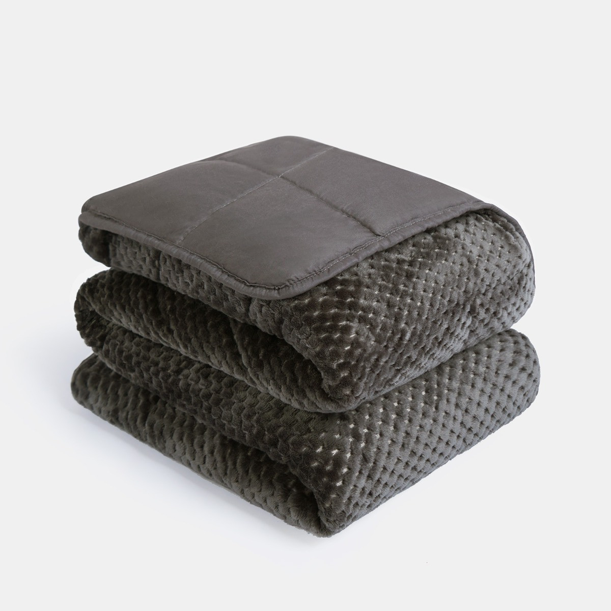 OHS Waffle Fleece Weighted Blanket, Charcoal - 8kg>