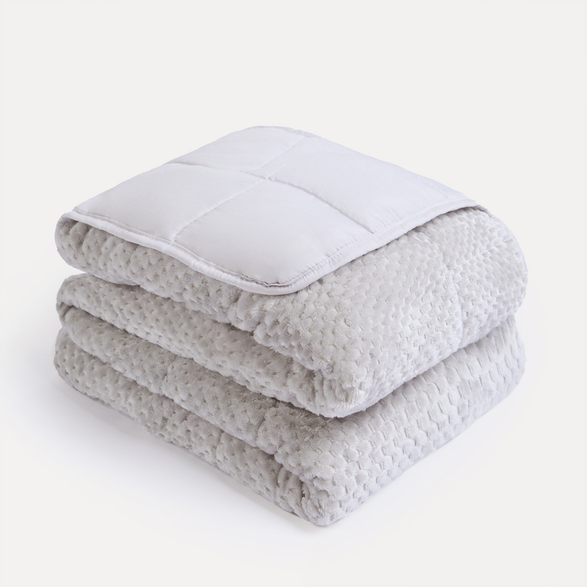 OHS Waffle Fleece Weighted Blanket, Silver - 6KG >