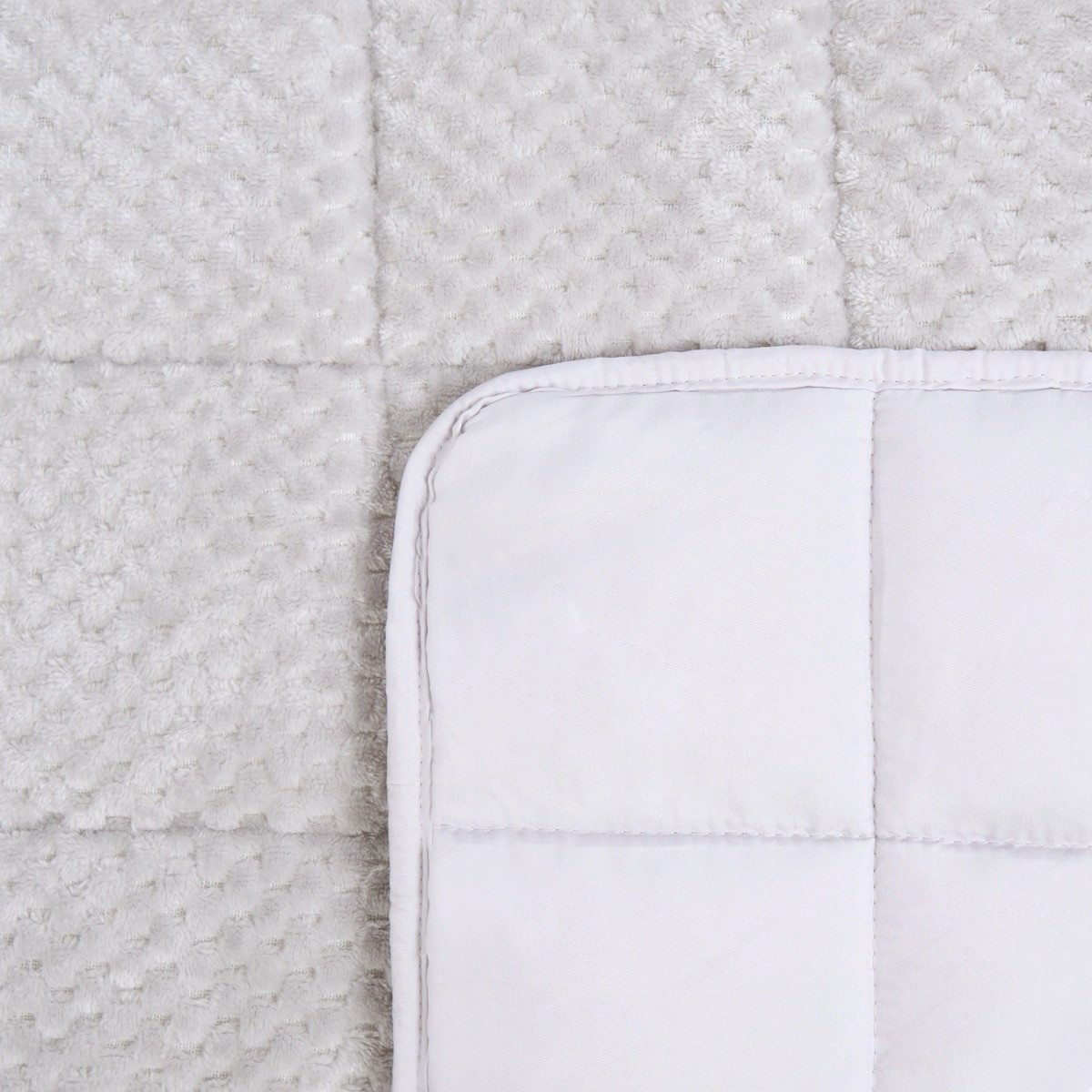 OHS Waffle Fleece Weighted Blanket, Silver - 6KG >