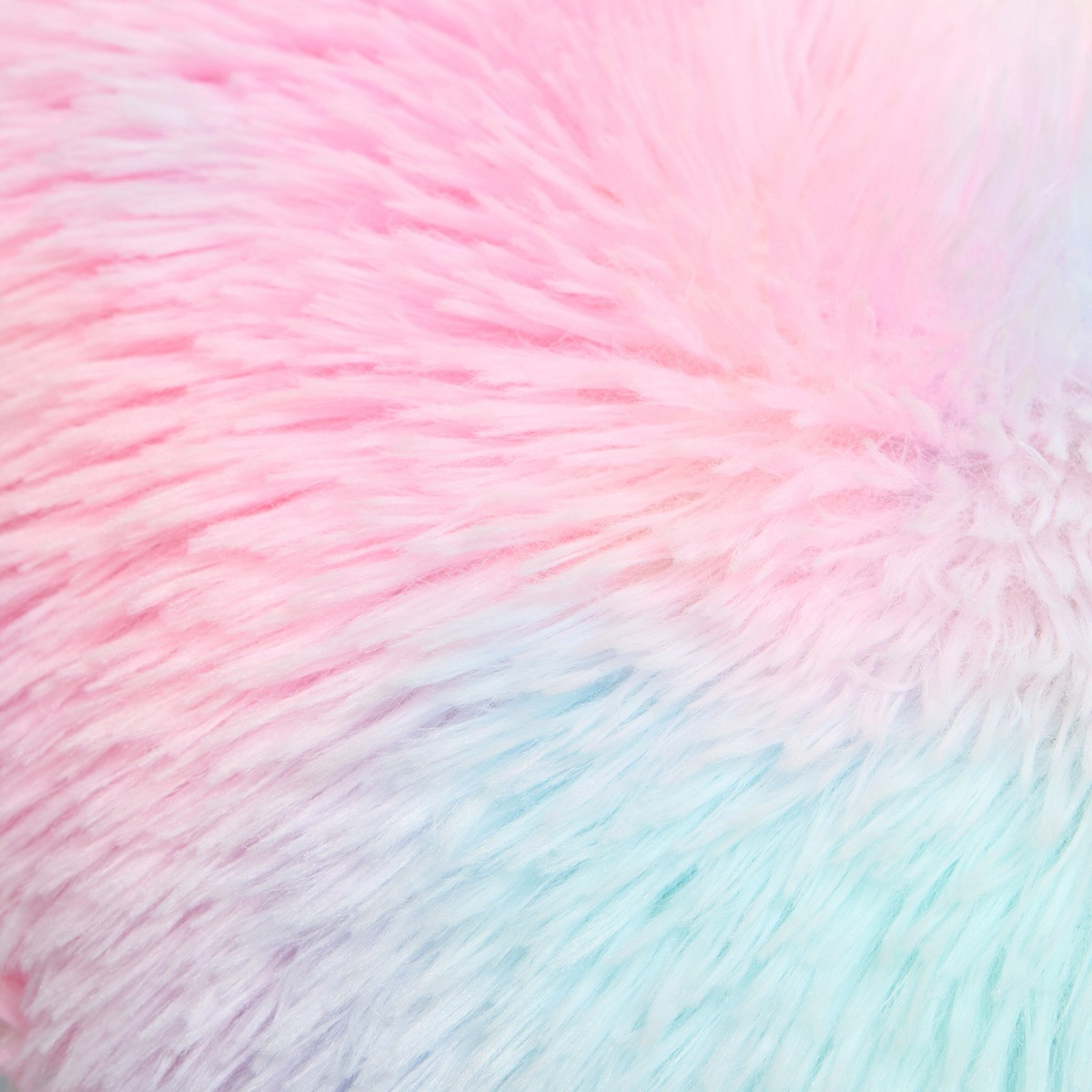 OHS Fluffy Tie Dye Heart Shaped Filled Cushion - Multi>