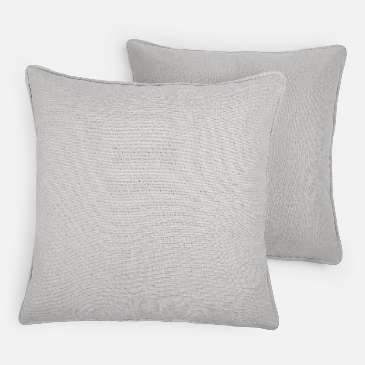 OHS 2 Pack Woven Texture Cushion Covers, 45 x 45cm - Silver>