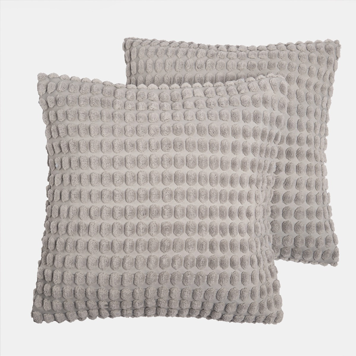 OHS 4 Pack Bobble Textured Cushion Covers - Grey>