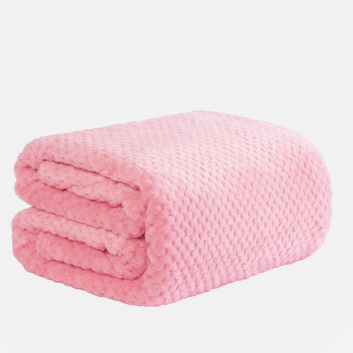 OHS Waffle Mink Throw, Pink - 125 x 150cm>