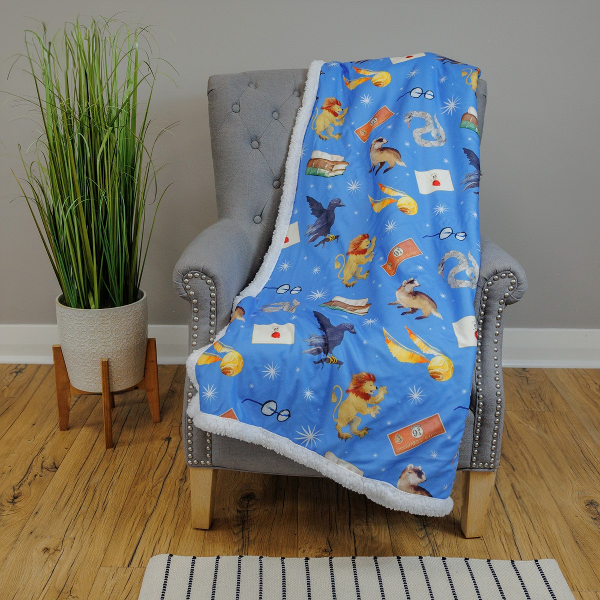 Coperta In Pile Harry Potter - 100x150 Cm, Microfibra Morbida, Ufficiale, Con Stemmi Delle Case Di Hogwarts