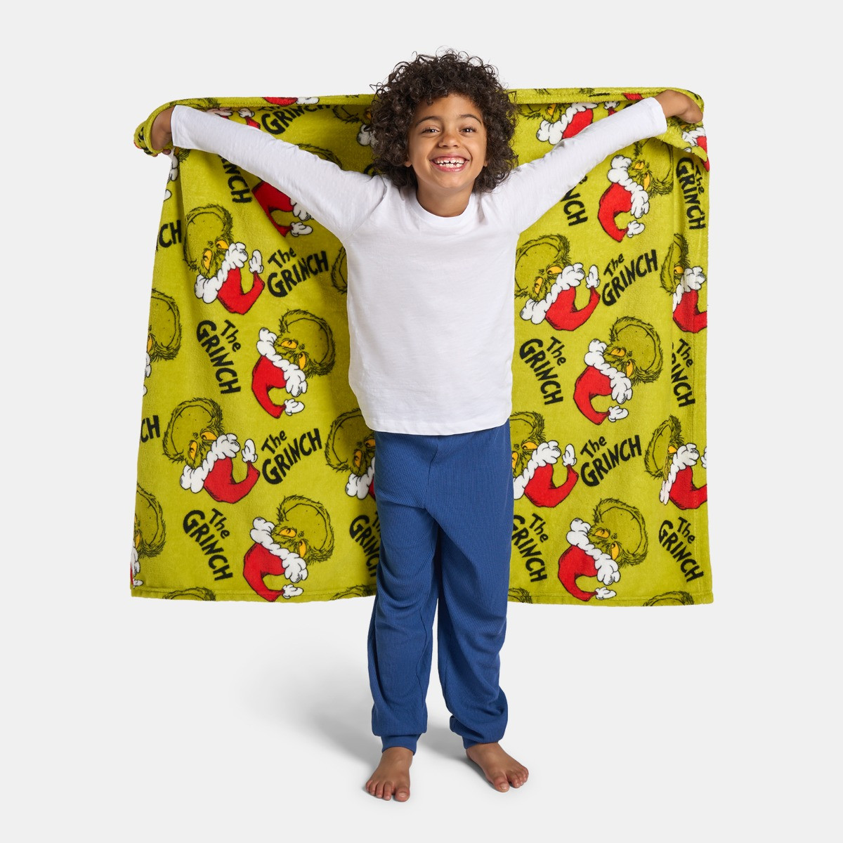 OHS The Grinch Printed Throw - Green>