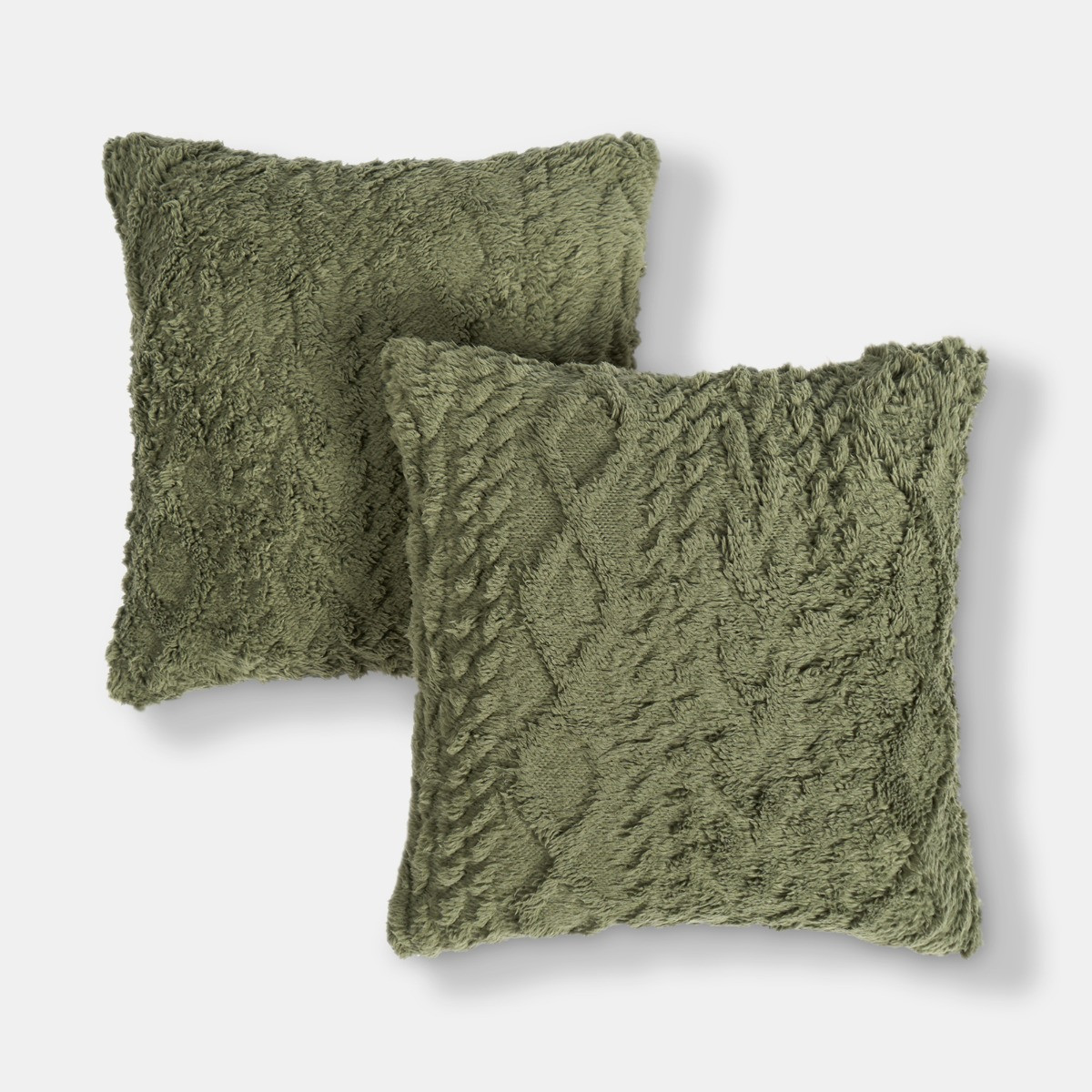 OHS Cable Knit Cushion Covers, Woodland Green - 45 x 45cm>