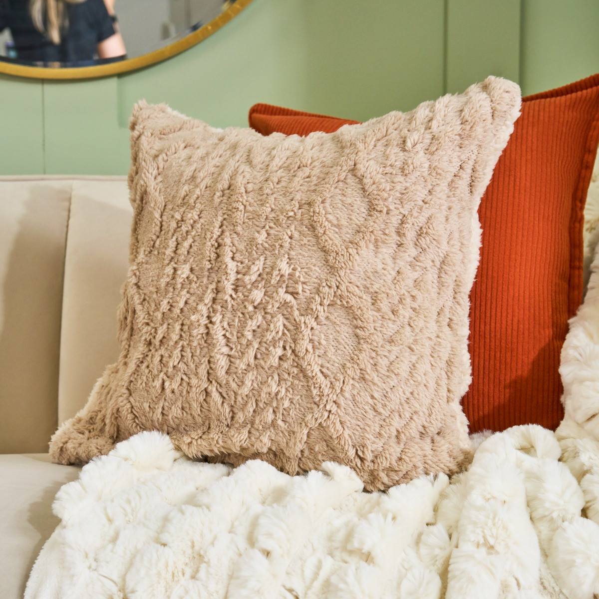 OHS Cable Knit Cushion Covers - Natural>