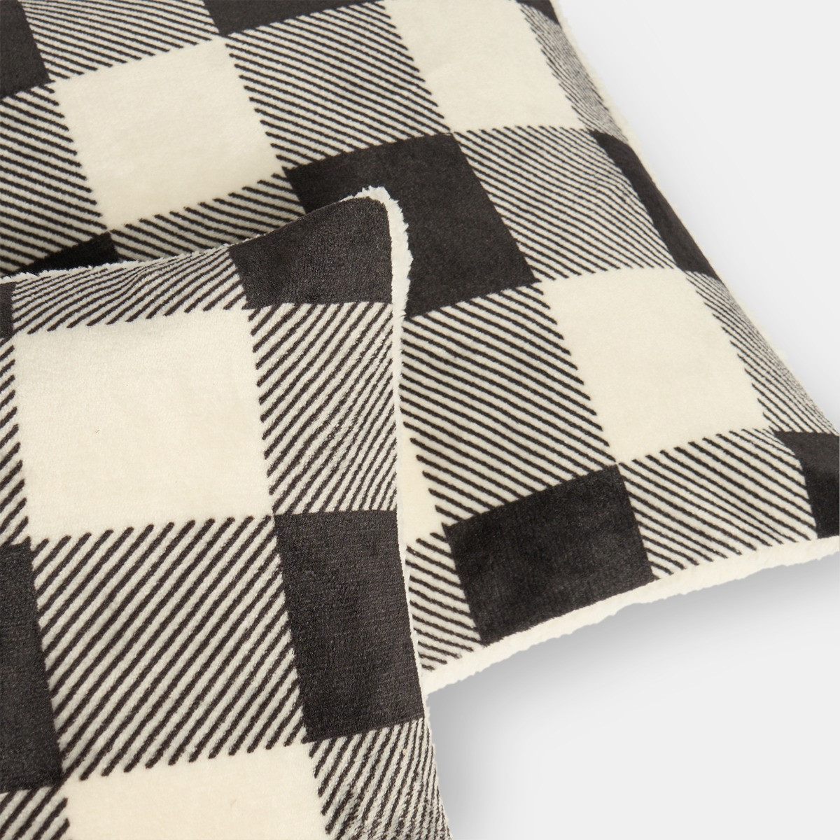 OHS Gingham Flannel Cushion Covers - Monochrome>