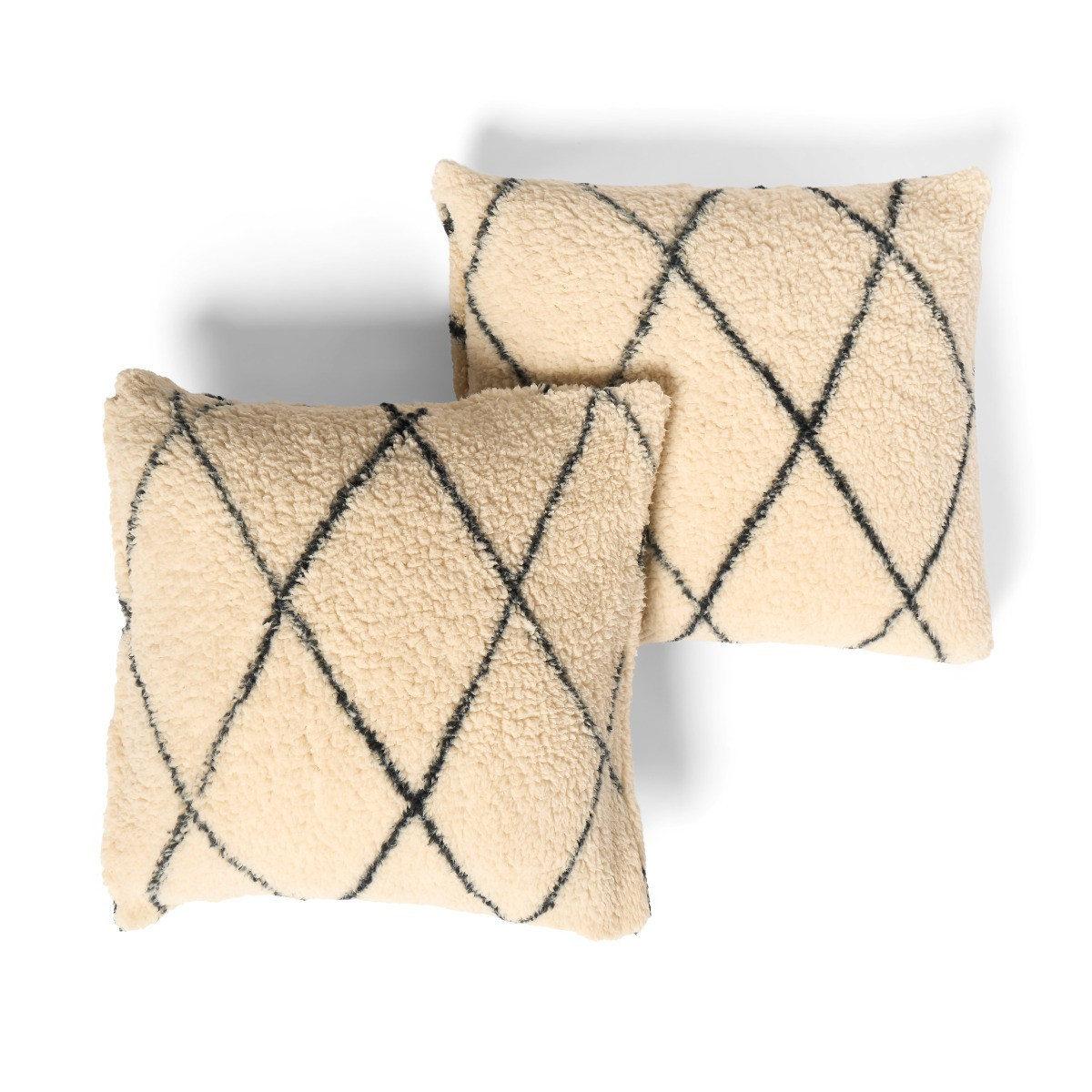 OHS Diamond Teddy Cushion Covers - Monochrome>