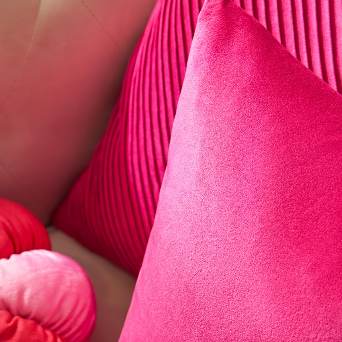 OHS Matte Velvet Cushion Covers, Hot Pink - 45 x 45cm>