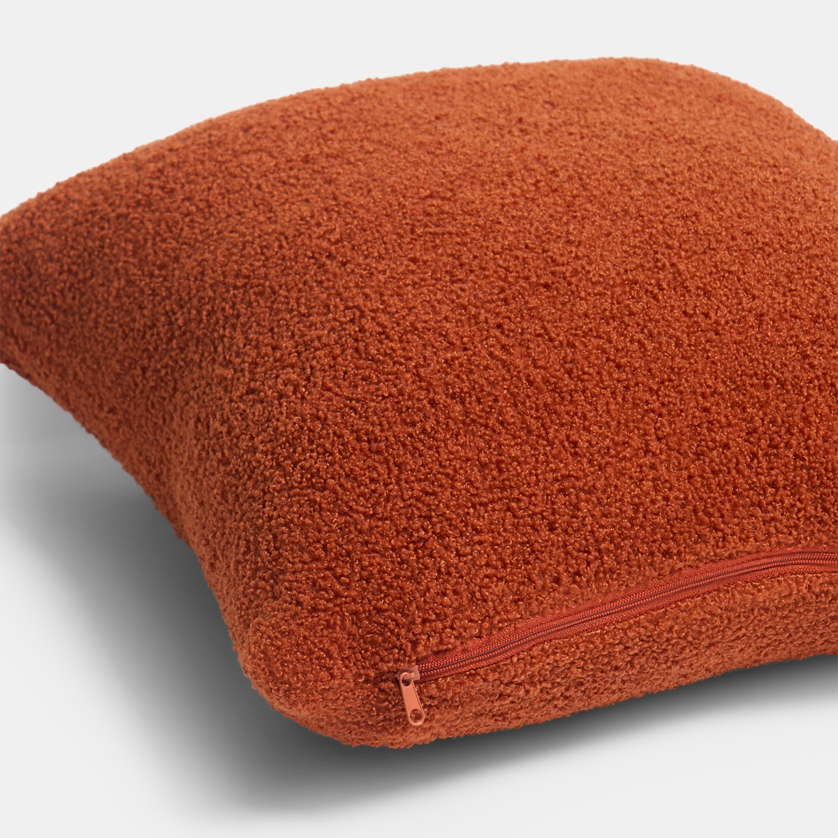 OHS 2 Pack Boucle Cushion Covers, Rust - 45 x 45cm>