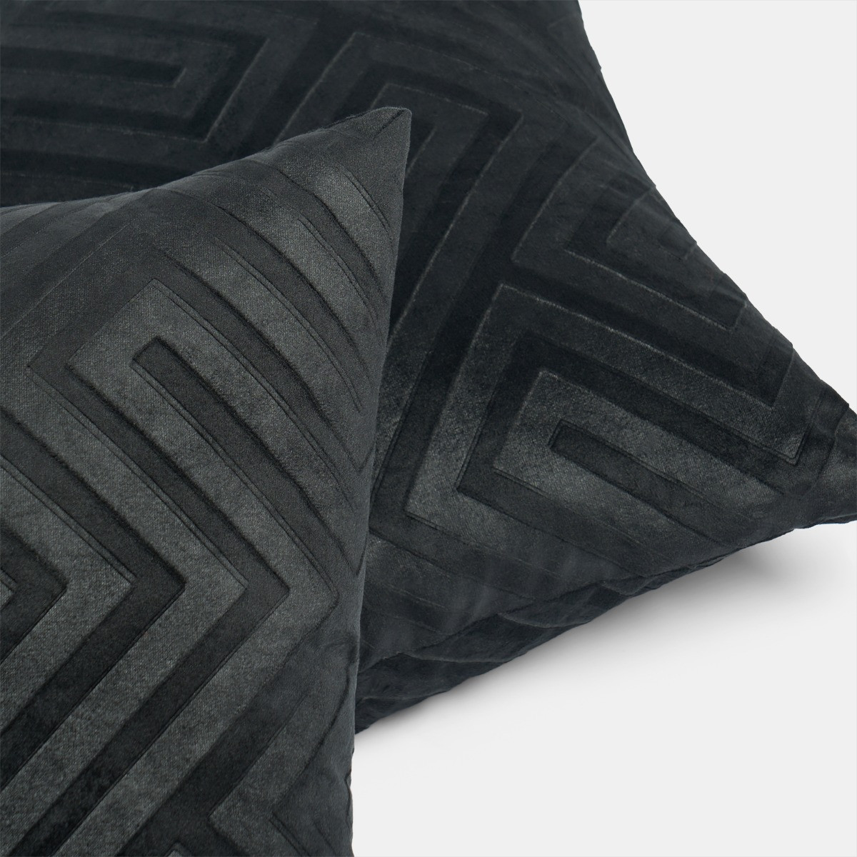 OHS Matte Velvet Cut Out Cushion Covers - Black>
