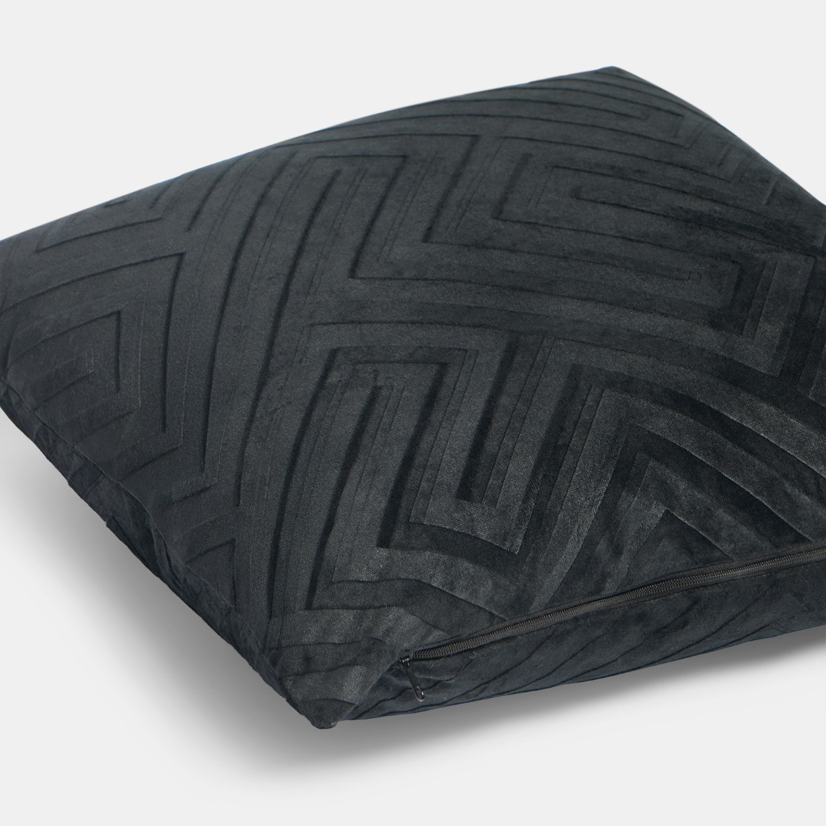 OHS Matte Velvet Cut Out Cushion Covers - Black>