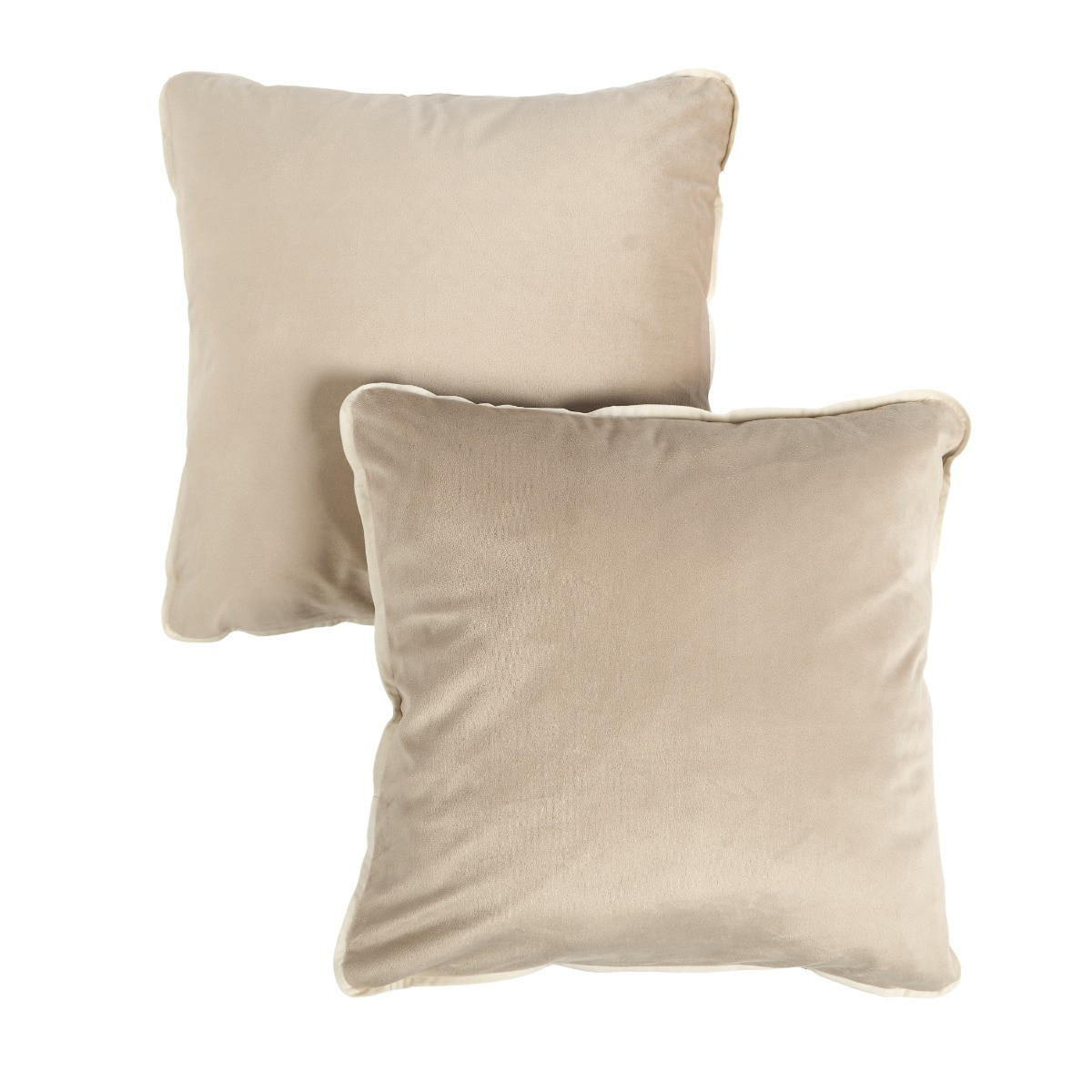 OHS Matte Velvet Piped Edge Cushion Covers - Mink>