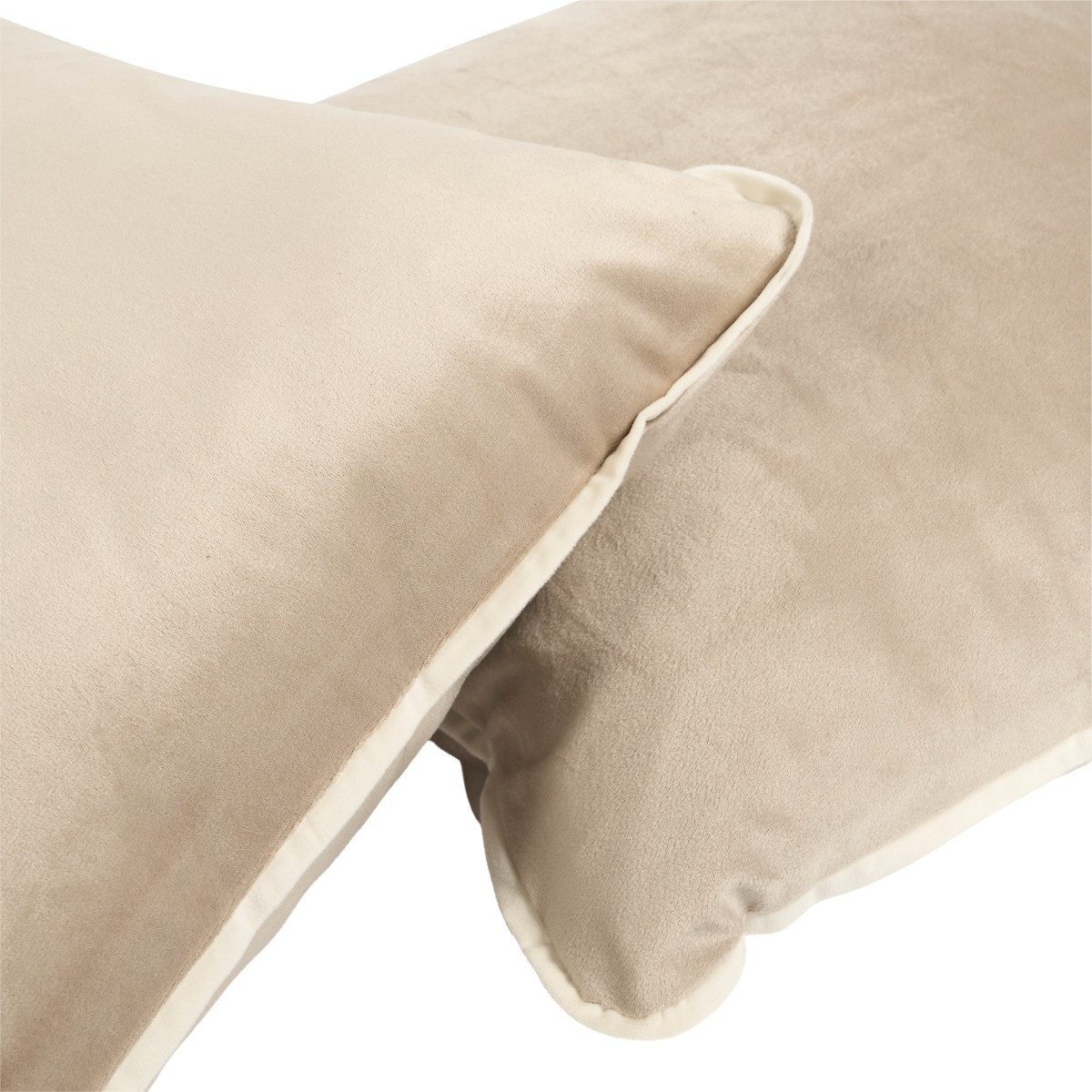 OHS Matte Velvet Piped Edge Cushion Covers - Mink>