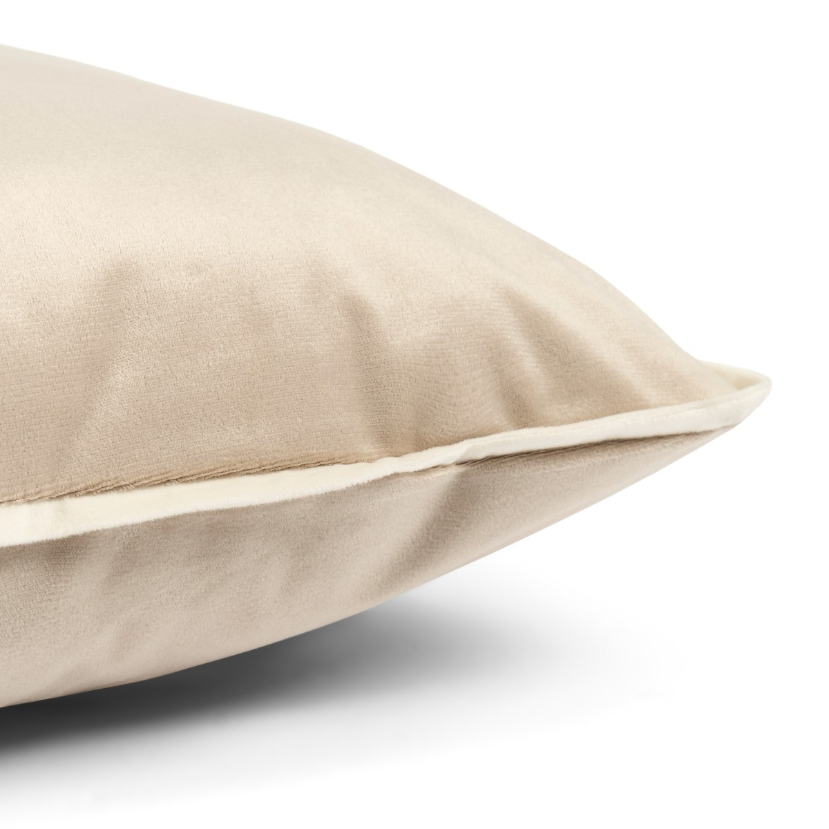 OHS Matte Velvet Piped Edge Cushion Covers with Cushion - Mink>