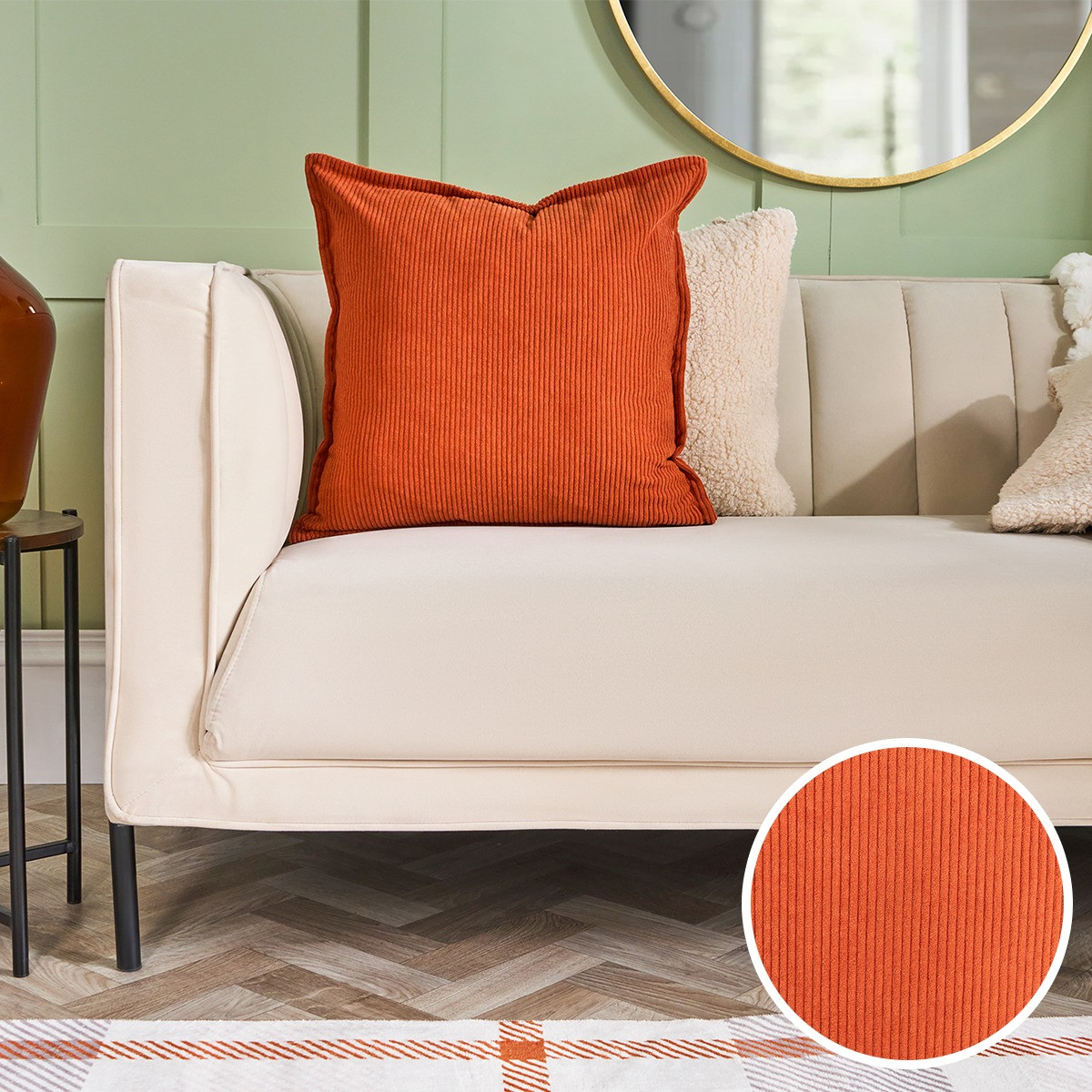OHS Oxford Edge Corduroy Cushion Covers - Rust>