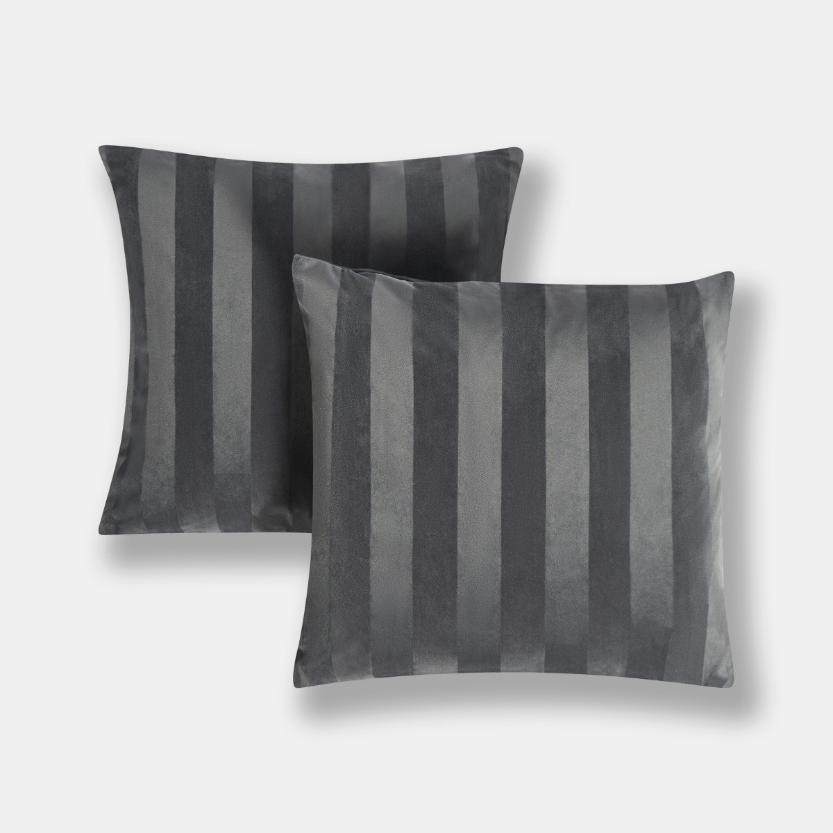 OHS Stripe Velvet Cushion Covers - Charcoal>